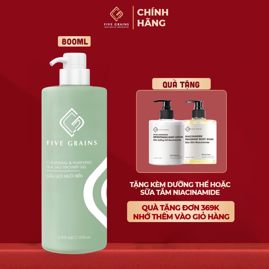 Dầu gội nước hoa muối biển Five Grains 800ml