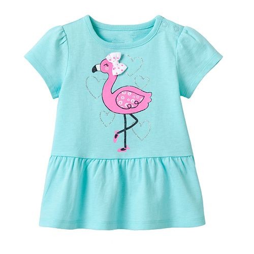 Áo thun cotton ngắn tay màu xanh dương cho bé gái