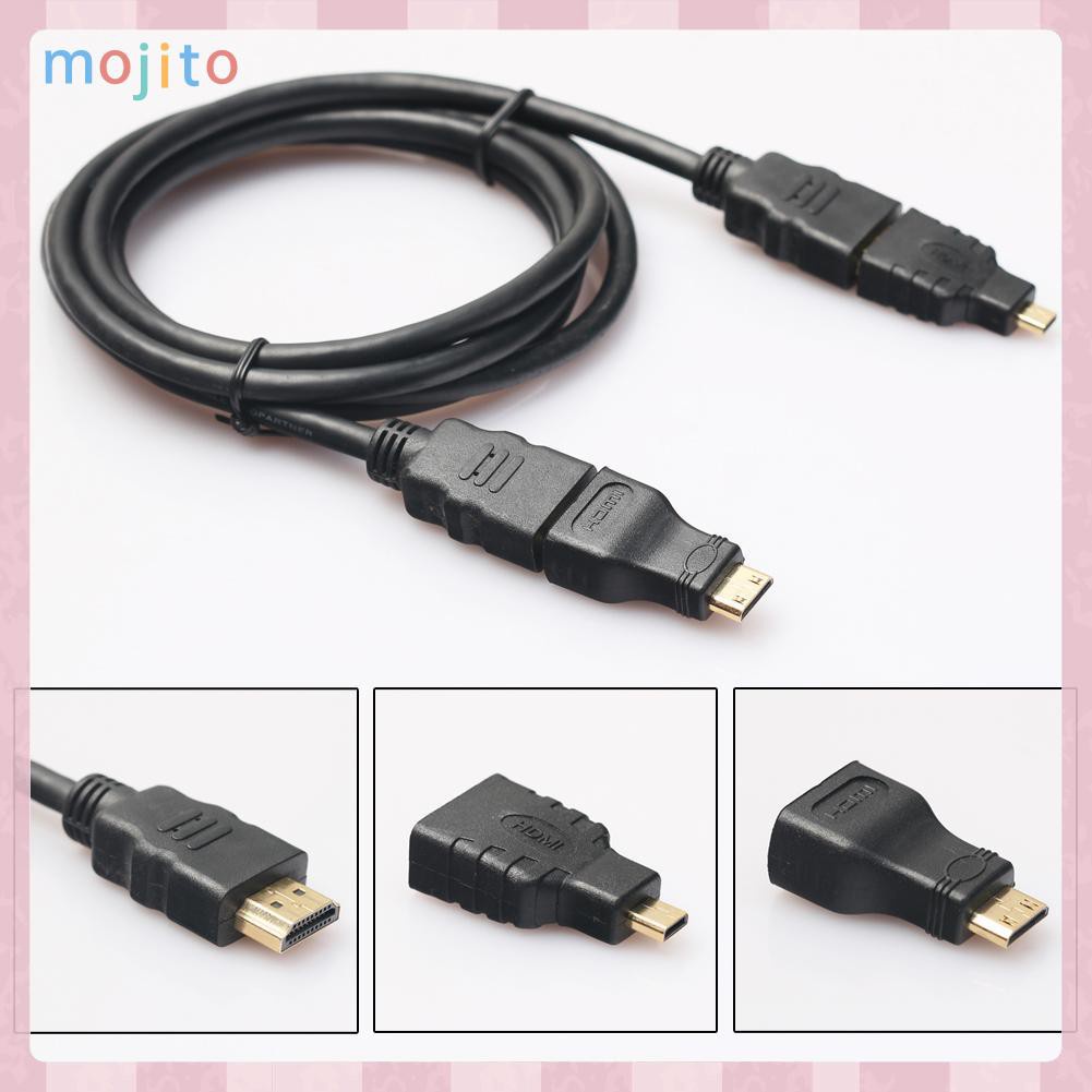 MOJITO 3 in 1 High Speed HDMI-compatible to Mini/Micro HDMI-compatible Adapter Cable for PC TV PS4