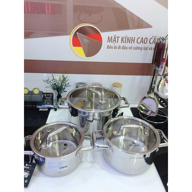 Nồi lẻ inox liền khối Elmich Trimax ECO EL-399X đủ size  size 16cm, 18cm, 22cm,24cm, 26cm , 28cm