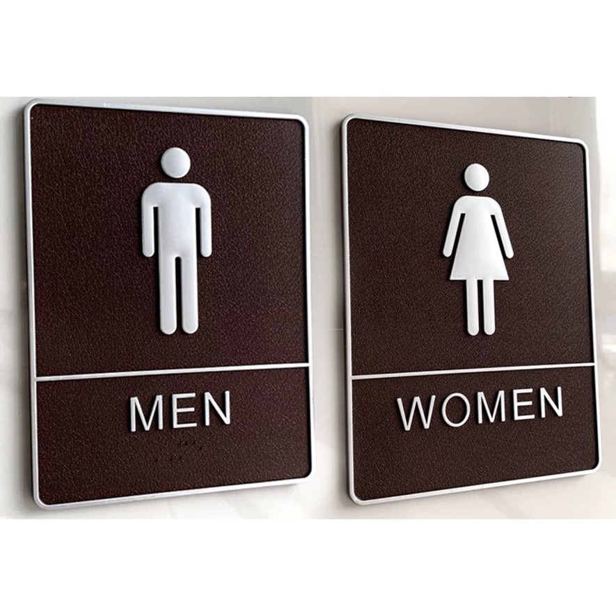 Bảng ghi chú nhà vệ sinh nam nữ bộ 2 cái