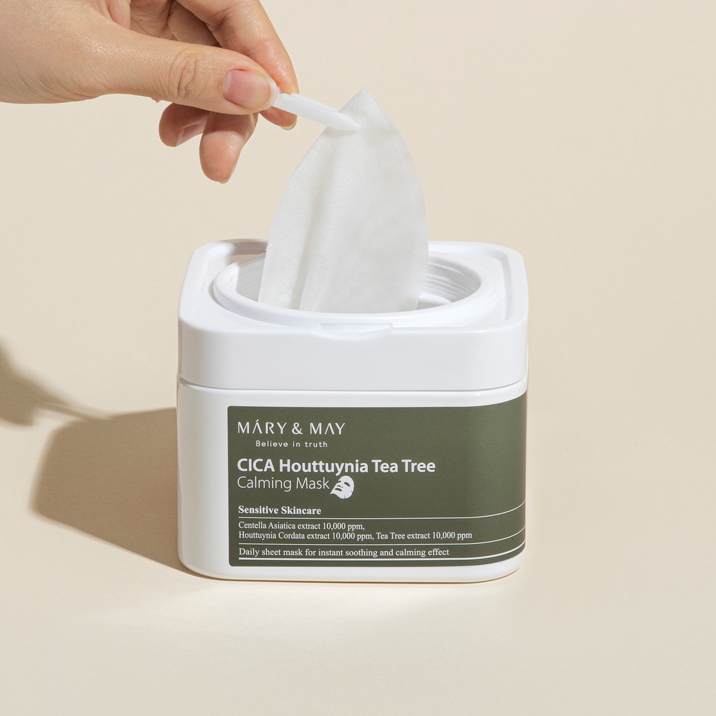 Mặt Nạ Giấy Làm Dịu Da Mary&May CICA Houttuynia Tea Tree Calming Mask