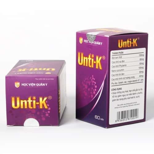 Viên Uống UNTI K Chống Oxy Hóa Tăng Đề Kháng Sản Phẩm Của Học Viện Quân Y