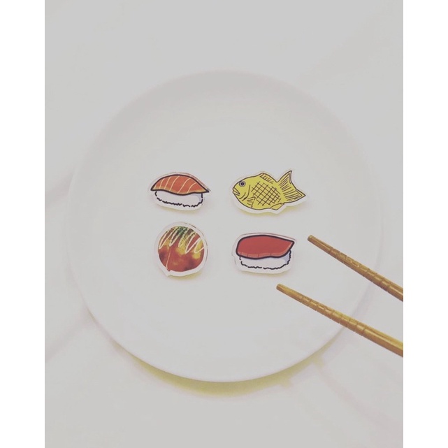 Pin Cài Áo/Huy Hiệu/Ghim Cài Áo, Mũ, Balo, Túi Xách Sushi Đồ Ăn Nhật Bản