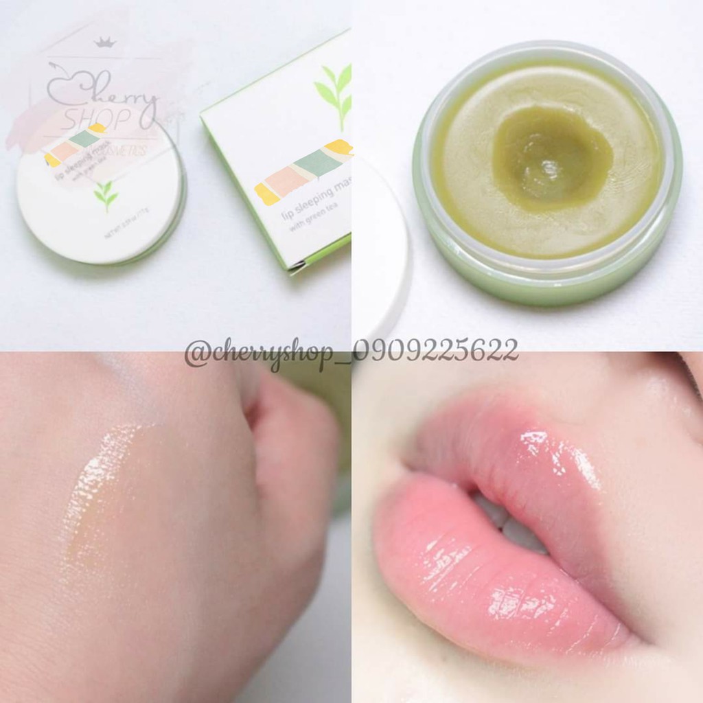 💕Mặt nạ ngủ môi trà xanh Lip Sleeping Mask