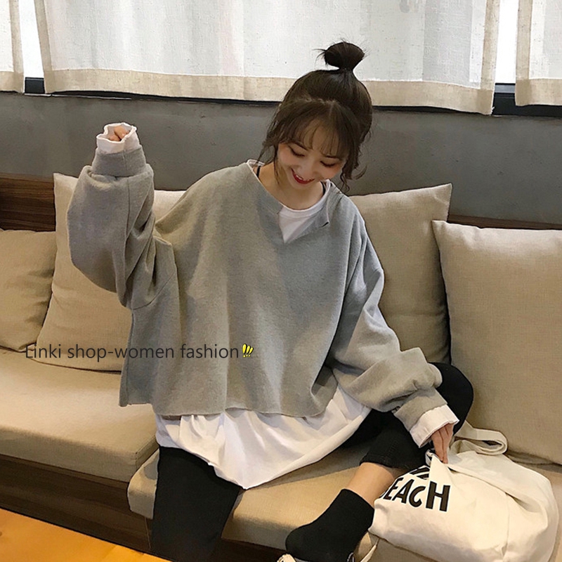 korean loose long sleeved sweater women top | BigBuy360 - bigbuy360.vn