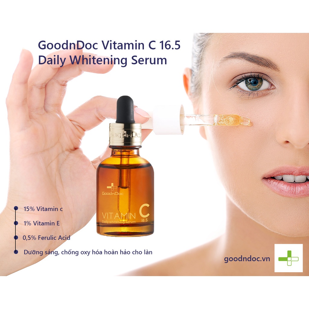 Serum Goodndoc Vitamin C 16.5 Mờ Nám Sáng Da Chống Lão Hoá 30ml