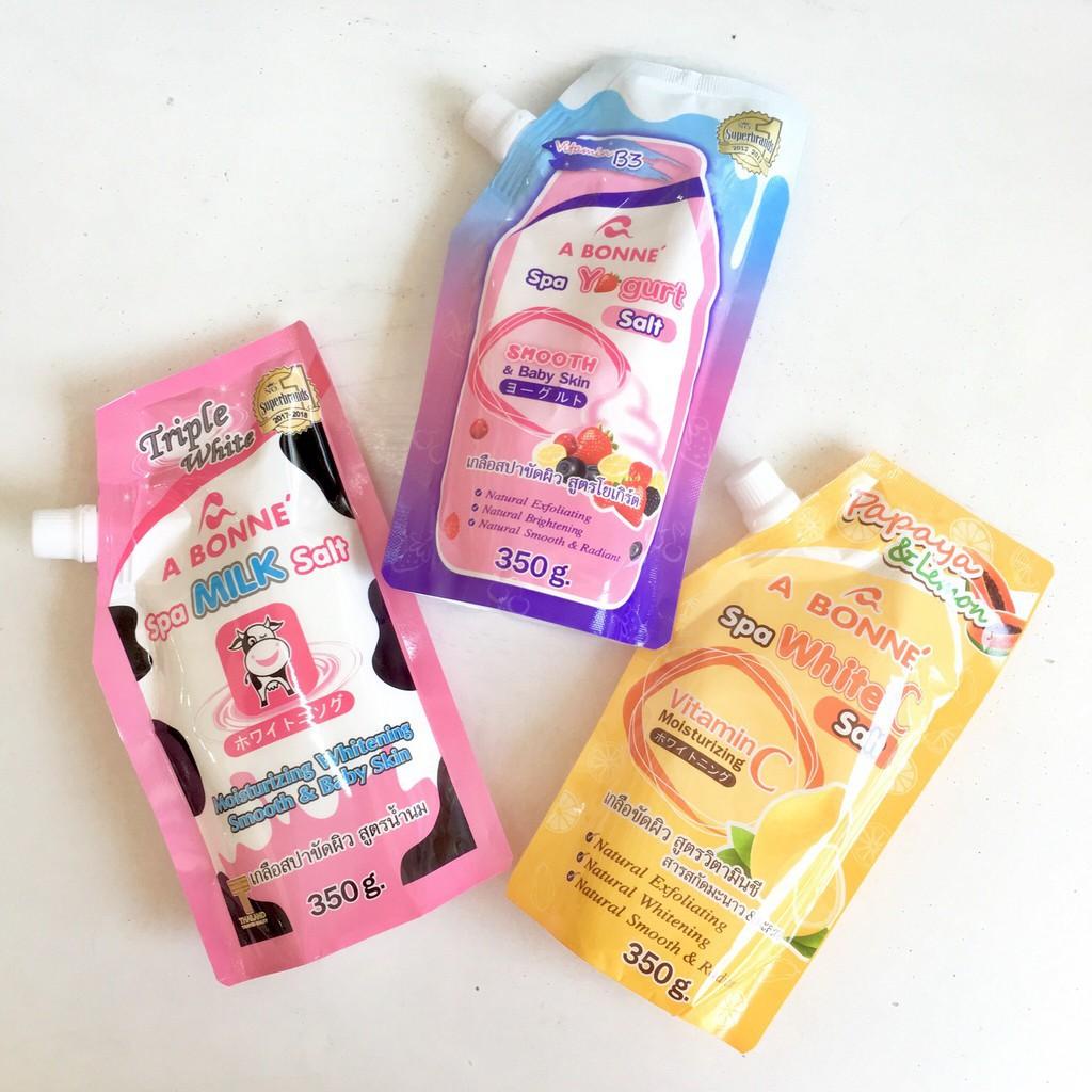 Muối tắm ABonne Thái Lan Tẩy tế bào chết làm trắng mịn da (có vòi nắp) - Gói 350gr