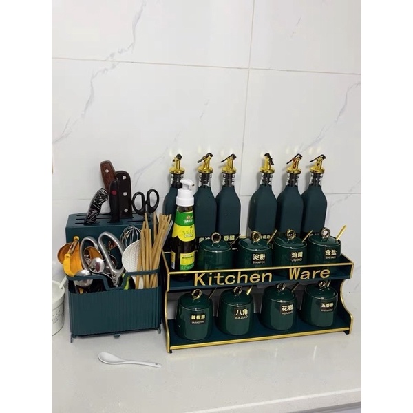Bộ Gia Vị Gốm Sứ Kitchenware 11 Món Và 15 Món Thiết Kế Sang Trọng Cho Căn Bếp