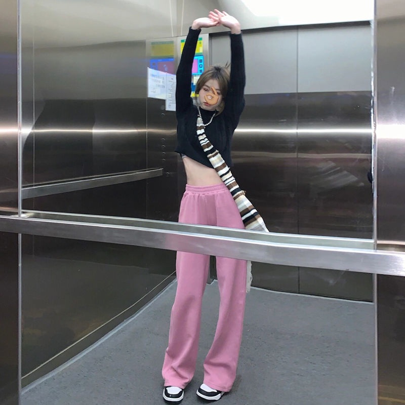 Quần COZOKC ống rộng lưng cao hợp thời trang