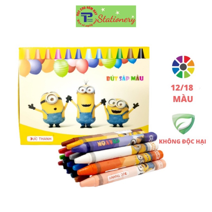 Bút sáp màu Đức Thanh họa tiết MINION đáng yêu  12/18 màu