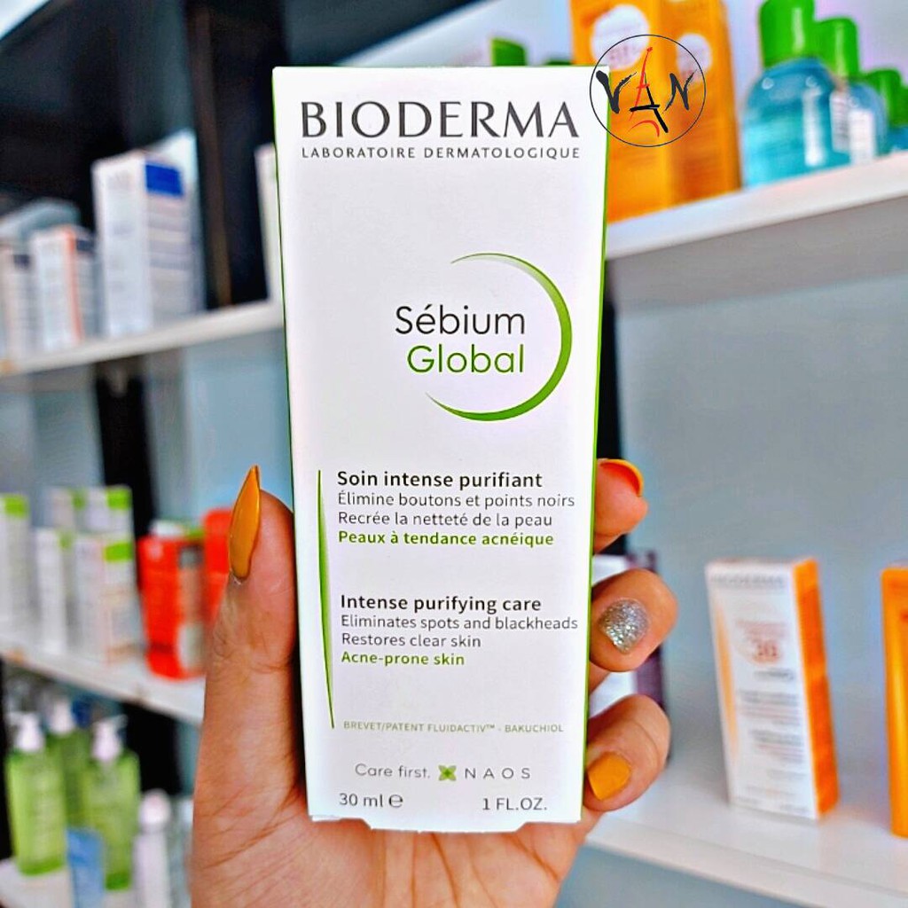 Bioderma Kem dưỡng giảm và ngăn ngừa mụn bioderma sebium global 30ml dành cho da dầu nhờn mụn