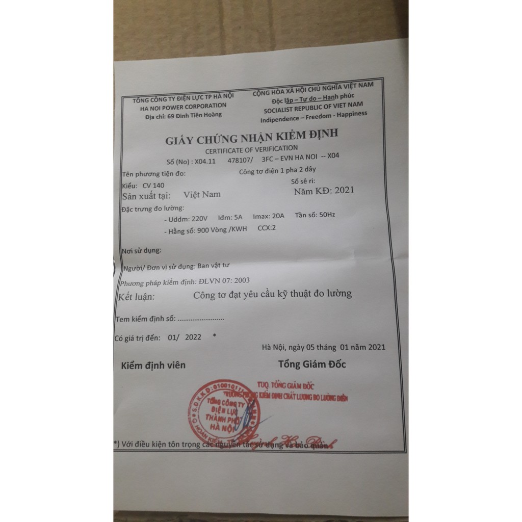 Công Tơ Điện Hà Nội - Có Giấy Kiểm Định | BigBuy360 - bigbuy360.vn