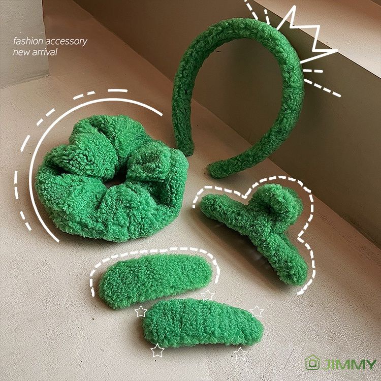 Màu xanh lá cây Headband nhung sang trọng lấy Clip sọ cao kẹp tóc đơn giản và linh hoạt Ins len Headband kẹp tóc net màu đỏ màu xanh lá cây Headband tóc phụ kiện