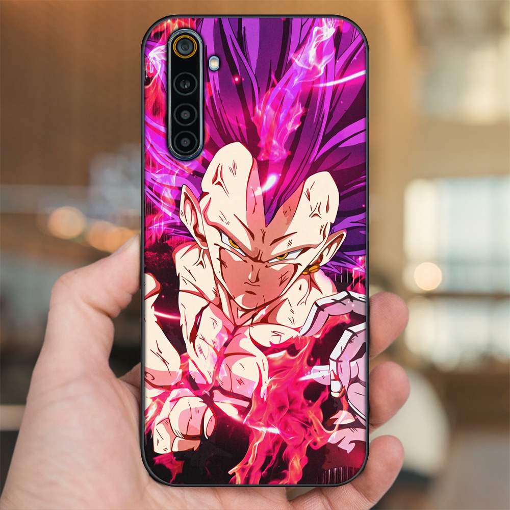 Ốp lưng Realme 6, 6 Pro viền đen in hình Vegeta Dragon Ball