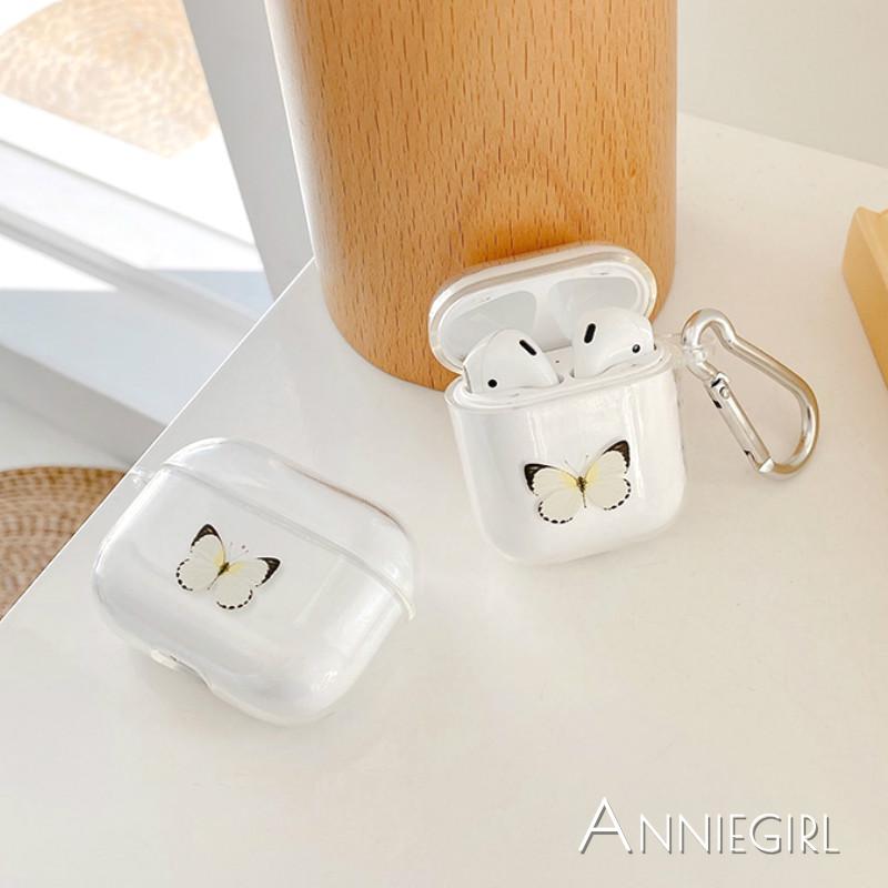 CLEAR BUTTERFLY Vỏ Đựng Bảo Vệ Hộp Sạc Tai Nghe Airpods 1 / 2 Hình Bướm Xinh Xắn