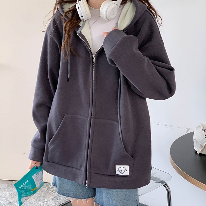 Áo khoác hoodie tay dài dáng rộng thời trang 46457