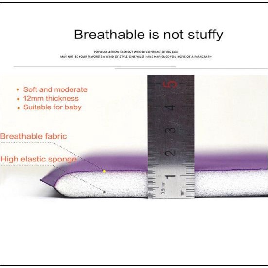 Tấm lót ghế bông mềm cho trẻ sơ sinh, lót xe đẩy cho bé đệm êm ái-chỉ còn màu xanh phối đen