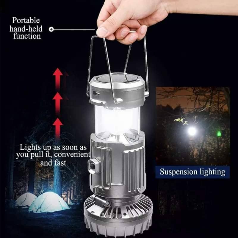 Đèn Năng Lượng Mặt Trời Kèm Quạt Tích Điện 2in1 Tiện Lợi Đèn Du Lịch Mẫu mới 2022