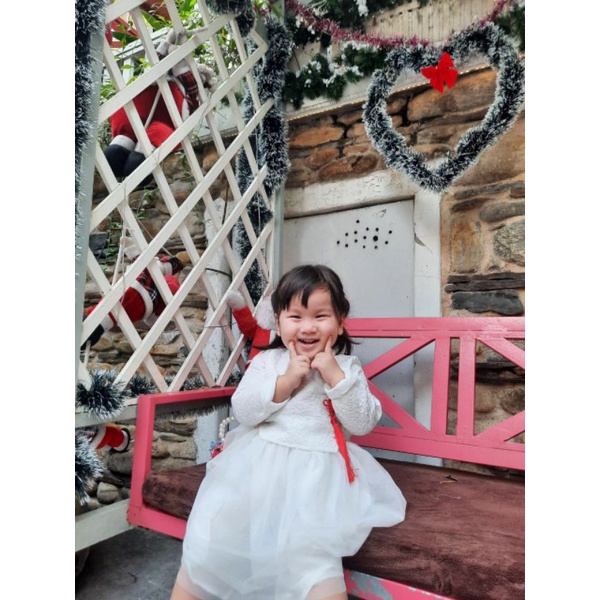 VÁY HANBOK GẤM NỔI TRẮNG CHO BÉ 1 ĐẾN 6 TUỔI