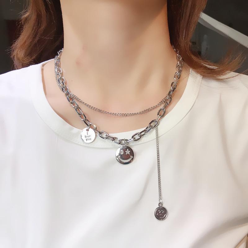 Set 2 dây chuyền nữ Madeline V11 mặt cười, tình yêu cực đẹp kiểu dáng thời trang cá tính
