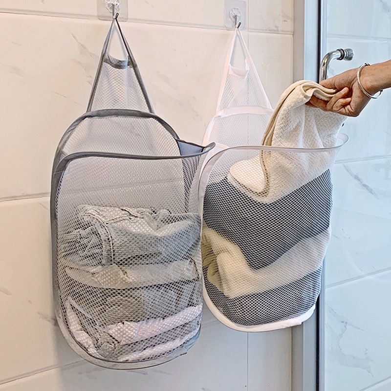 Giỏ Lưới Đựng Đồ Chơi / Quần Áo Bẩn Cỡ Lớn Có Thể Gấp Gọn Tiện Dụng Cho Gia Đình / Trường Học