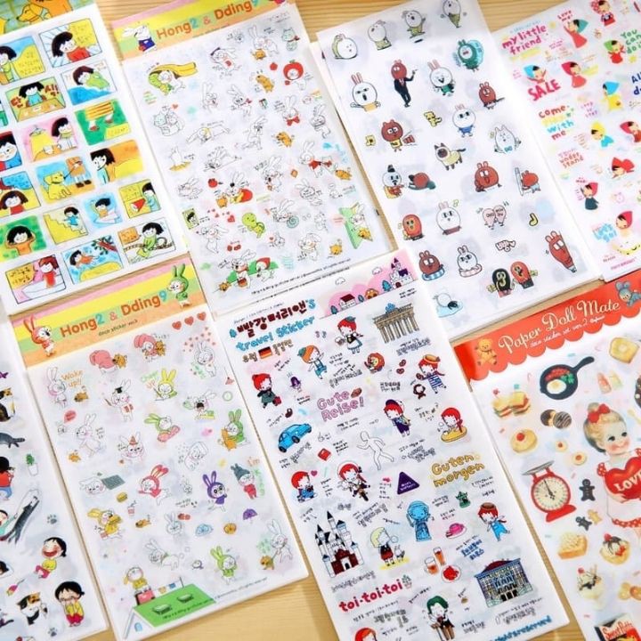 Combo 6 Miếng Dán Trang Trí Sticker Trang Trí Sticker Ngộ Nghĩnh Phong Cách Hàn Quốc Dễ Thương Nhiều Mẫu Cho Bé