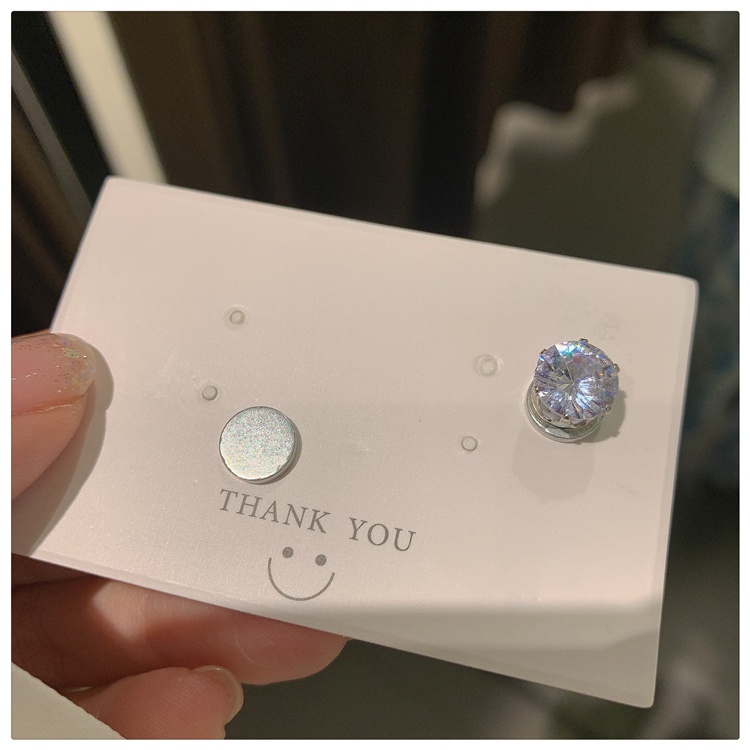 Khuyên Kẹp Tai Đính Đá zircon Từ Tính Phong Cách hip hop Đường Phố Cho Nam Và Nữ