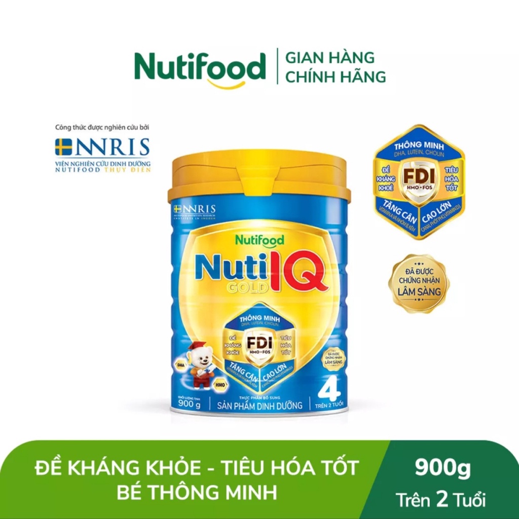 [HSD T9-2023] Combo 2 Hộp Sữa Bột Nutifood Nuti IQ Gold 4 900g/lon