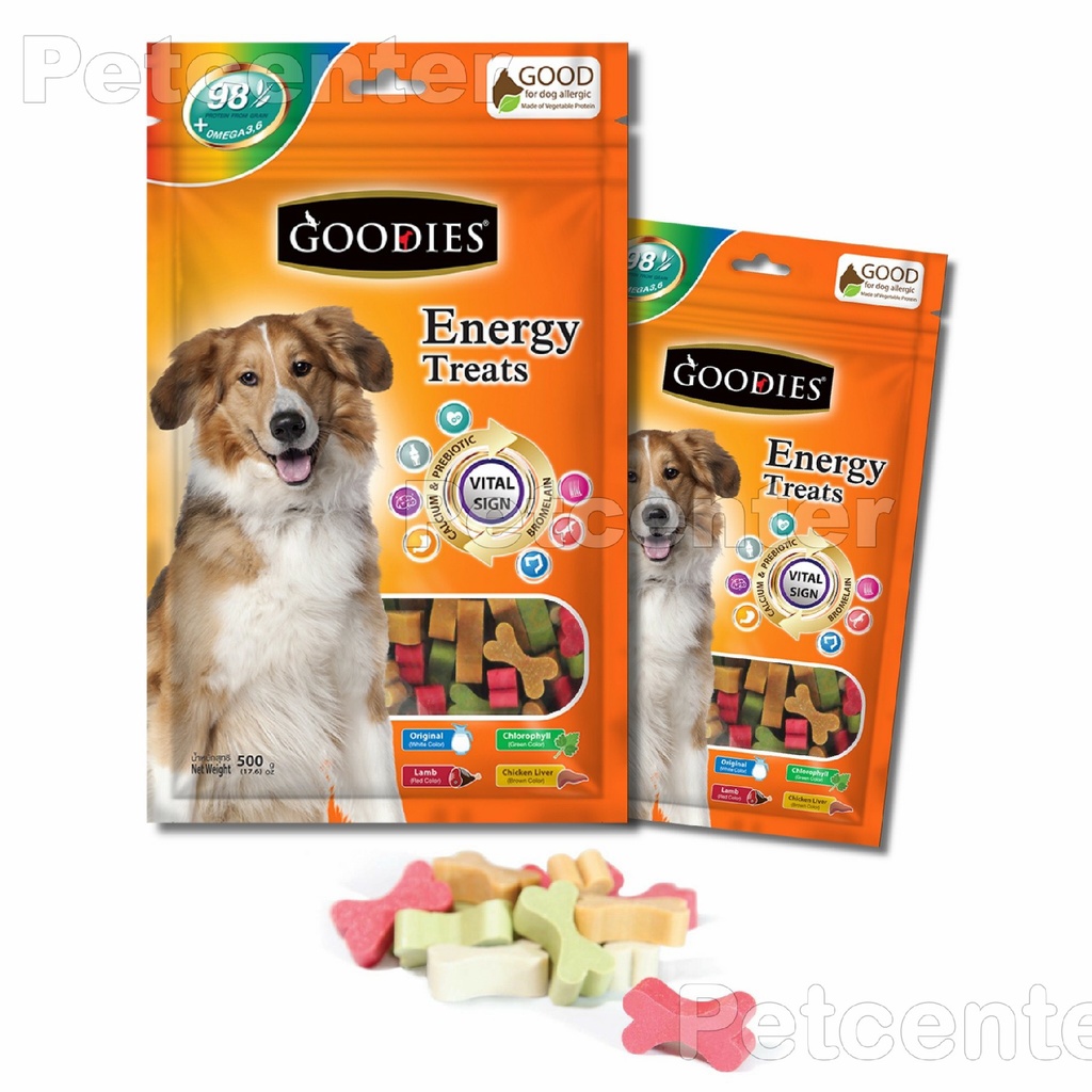 🇹🇭 GOODIES Xương Gặm Sạch Răng Bổ Sung Canxi Vitamin Cho Chó Goodies Energy 500g