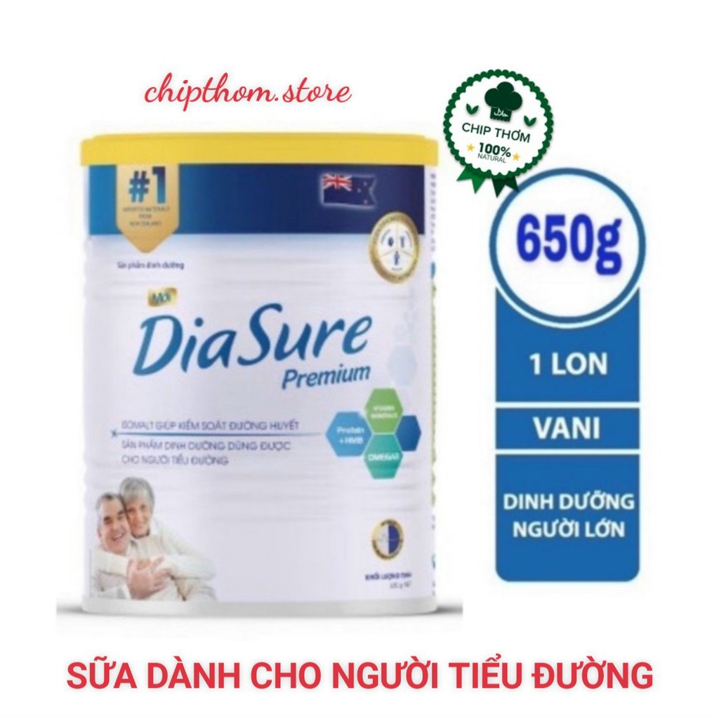 [CHÍNH HÃNG 650gr] Sữa DiaSure sữa non dành cho người tiểu đường hộp 650gr | Sữa Non Diasure | Sữa Tiểu Đường Diasure