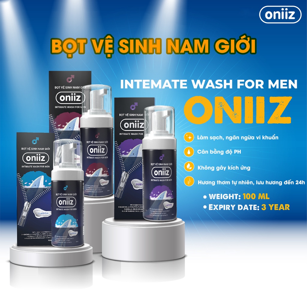 Bọt vệ sinh nam giới oniiz dung dịch vệ sinh nam giới tạo bọt mịn 100ml