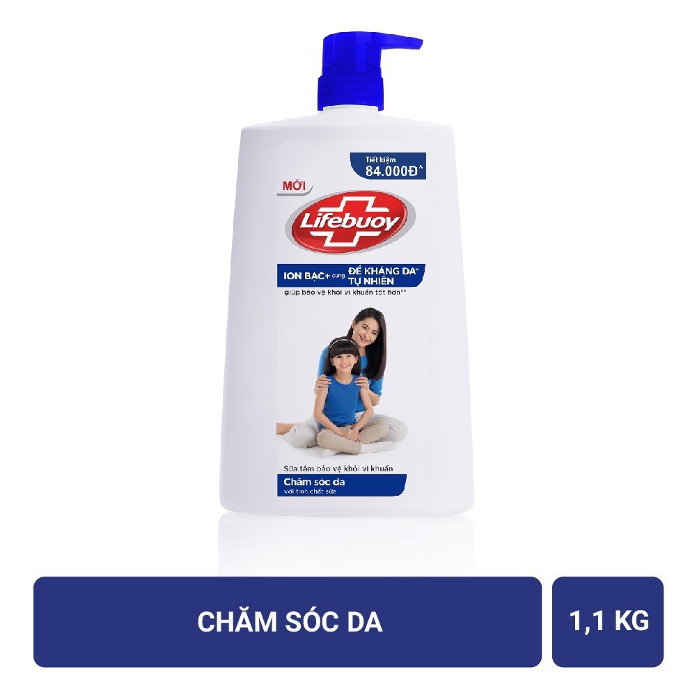Sữa tắm Lifebuoy Chăm sóc da (Xanh) Chai 1.1kg