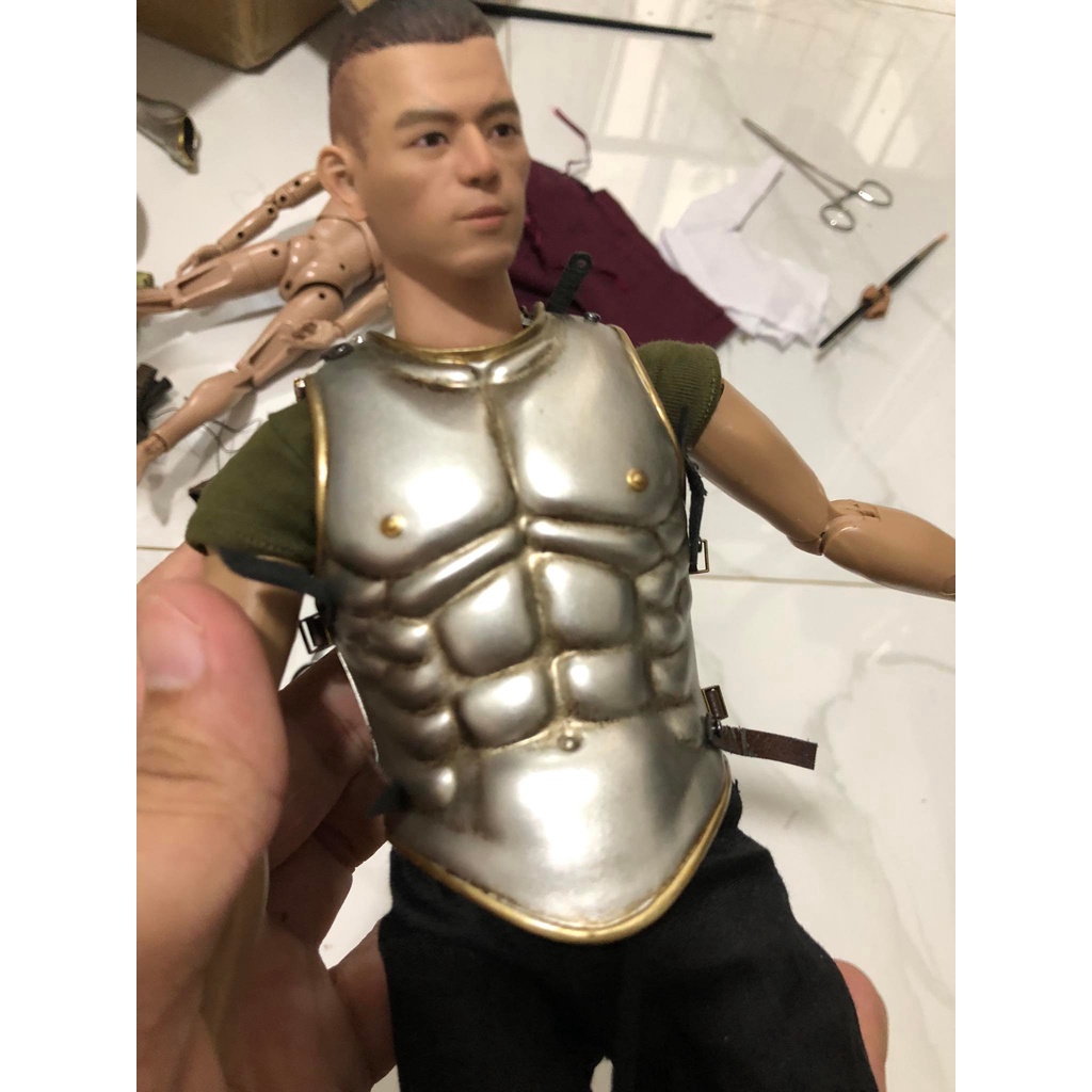 Mô hình giáp ngực viking la mã spatarn trắng để cus - custom figure