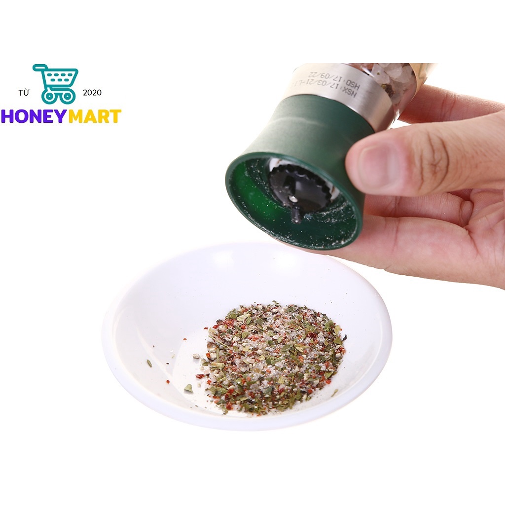 Natural Muối Himalaya Hạt Cần Tây Lá Mùi Tây 75g DHGVT96 - kèm cối xay gia vị tiện lợi HONEYMART