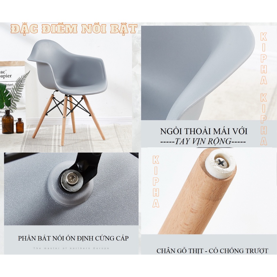 Ghế Văn Phòng Có Tay Vịn  , Lưng Nhựa Cao Cấp , Chân gỗ Thịt Cứng Cáp . Bảo hành 1 đổi 1