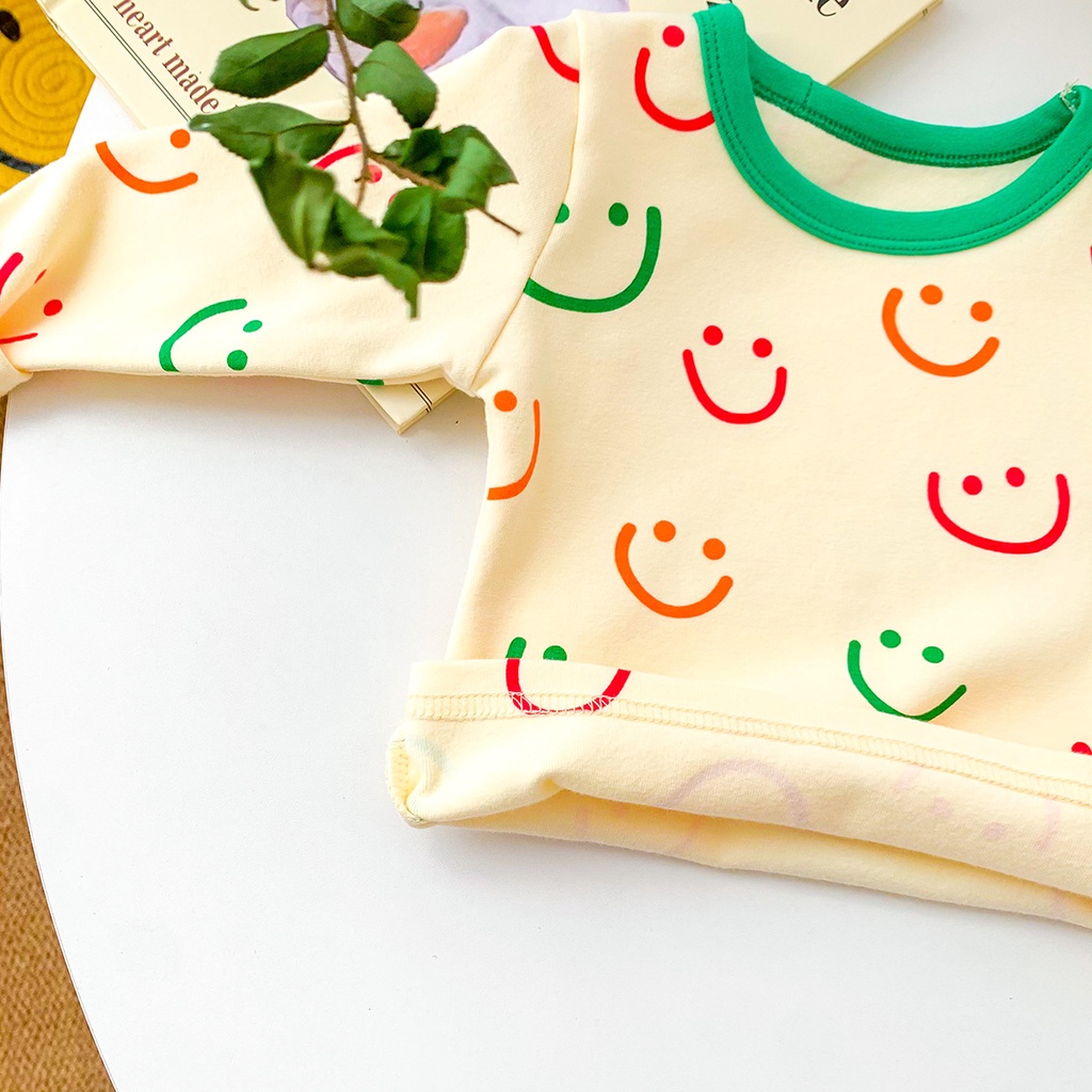 Bộ áo thun tay dài và quần dài dễ thương thoải mái cho trẻ sơ sinh