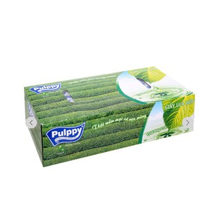 Khăn giấy lụa Pulppy hương trà xanh 2 lớp hộp 100 tờ