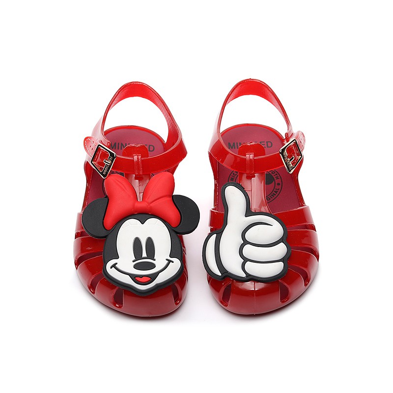 Giày Búp Bê Nhựa Mềm Hình Chuột Mickey Cho Bé Gái