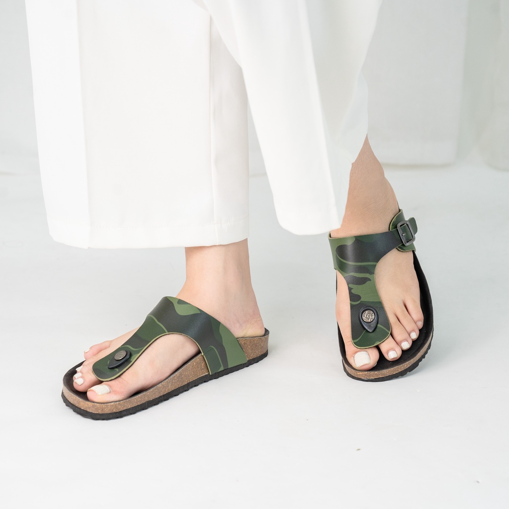 PUK07-CHỐNG NƯỚC - Dép đế trấu Birken chính hãng Bioline Official nam nữ Unisex, xỏ ngón, da PU cao cấp, dép công sở