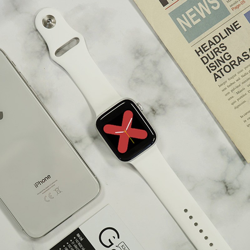 Đồng hồ thông minh lắp sim nghe gọi Seri 6 đo huyết áp nhịp tim, chống nước kiểu dáng apple watch, đồng hồ điện thoại