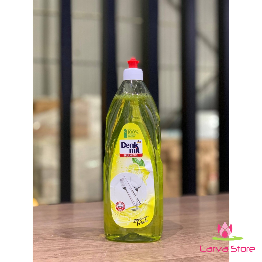 [Nội Địa Đức] Nước rửa bát chén Denkmit hương chanh 1 Lít (Spülmittel Zitronen-Frische) - Larva Store