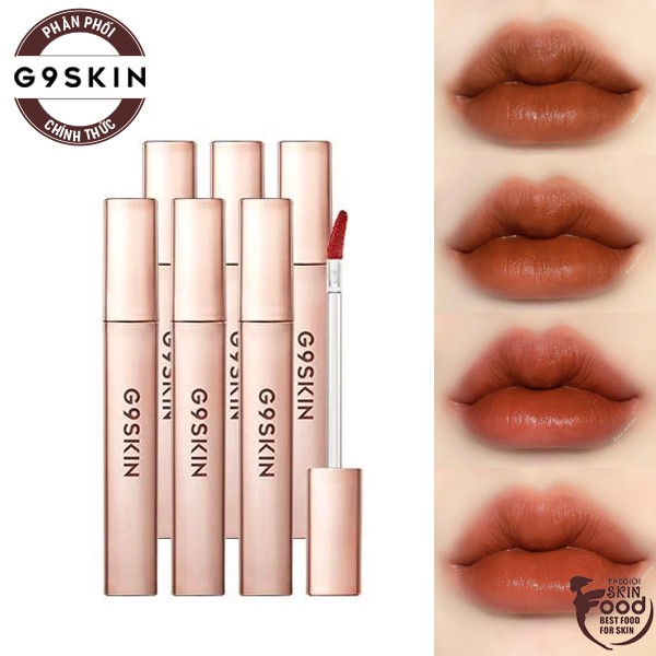 Son kem lì, siêu mịn mượt, lên màu chuẩn Hàn Quốc G9Skin First V-Fit Velvet Tint 3.5g (03 nâu gạch, 04 đỏ gạch)