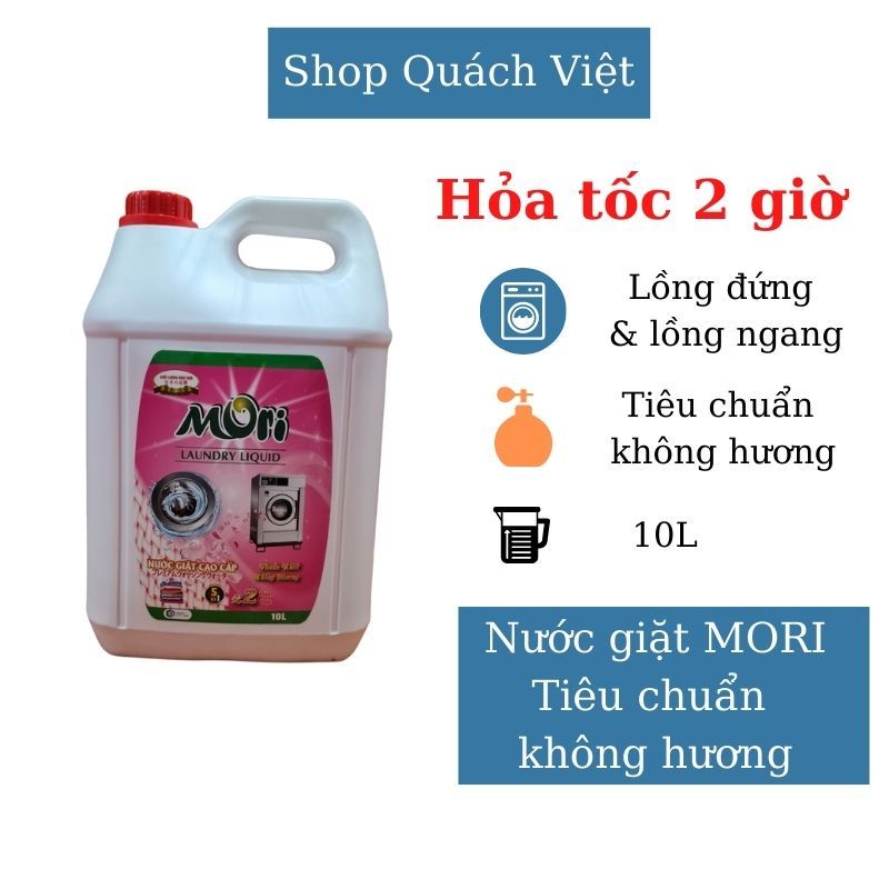 Nước giặt tiêu chuẩn không hương MORI, dung tích 10L