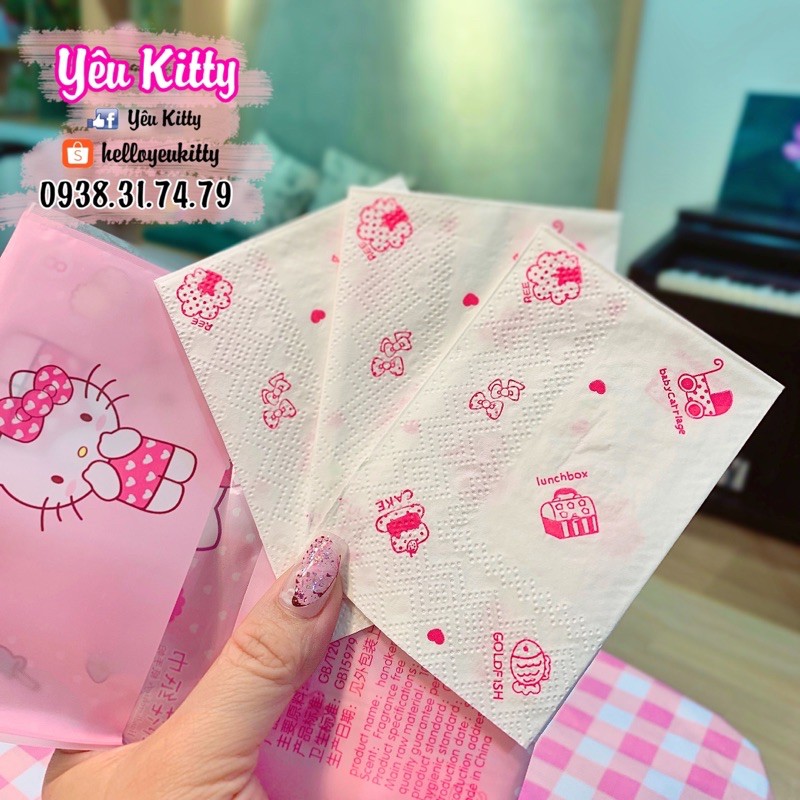 KHĂN GIẤY BỎ TÚI HELLO KITTY