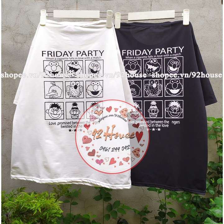 Áo thun tay lỡ form rộng unisex kaw vui vẻ