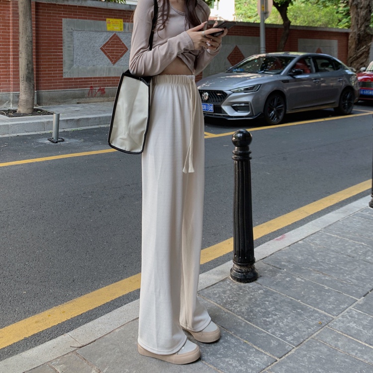Porozi  Quần dài ống rộng lưng cao thời trang Hàn Quốc cho nữ thời trang dành cho nữ