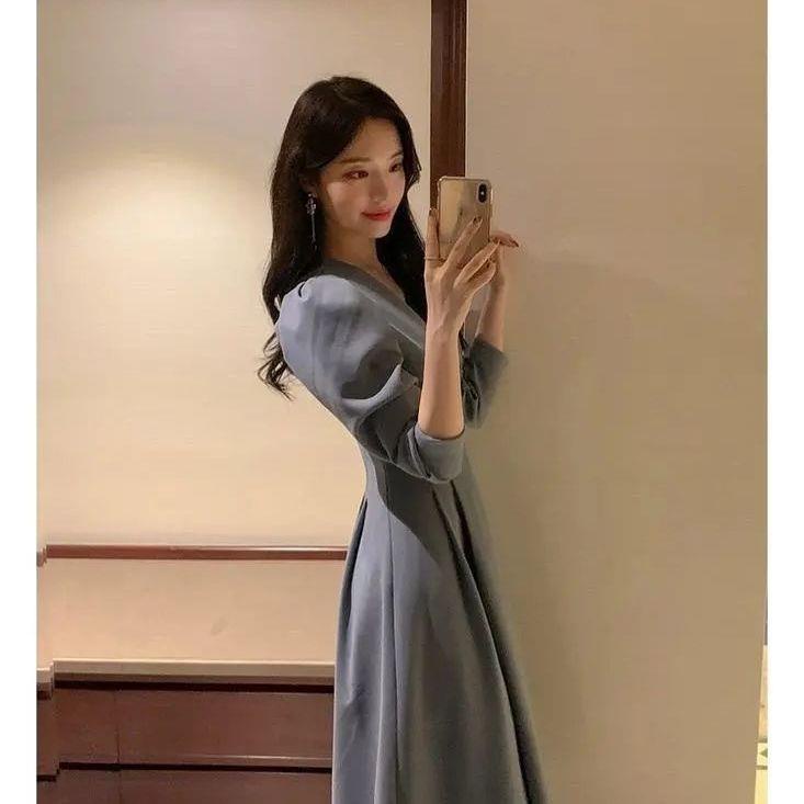 Đầm Dài Tay Thiết Kế Mới Thời Trang Mùa Thu Dành Cho Nữ