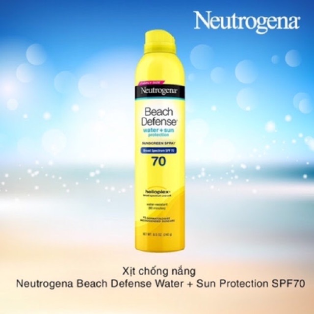 Bigsize 240ml Xịt Chống Nắng Neutrogena Beach Defense SPF 70 Auth chuẩn