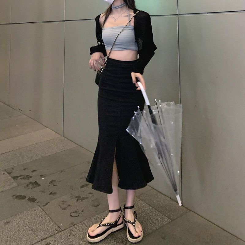 (siêu phẩm)Chân Váy Jean Chữ A Đuôi Cá Cạp Cao Cá Tính Thời Trang Xuân Hè(sẵn) | BigBuy360 - bigbuy360.vn